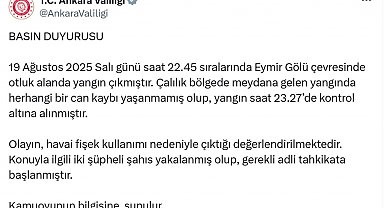 Eymir Gölü yakınlarında çıkan yangının nedeni havai fişek; 2 gözaltı