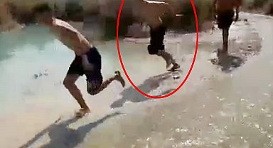 Gölete atlayıp başını zemine çarpan İsmail hastanede öldü; o anlar kamerada