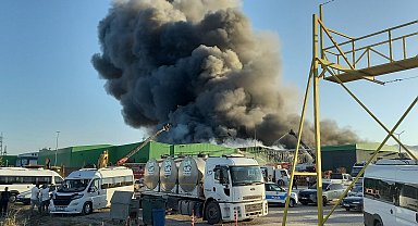 Gönen'de fabrika yangını