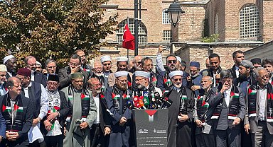İstanbul - Gazze Konferansı'nın sonuç bildirgesi Ayasofya Camii'nde açıklandı