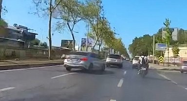 İstanbul- Sarıyer'de kontrolsüz şerit değiştiren otomobil kazaya neden oldu