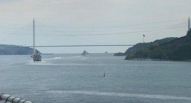 İstanbul - TCG Anadolu 'Mavi Vatan Boğaz Geçişi' için Sarayburnu'ndan demir aldı