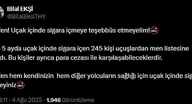 İstanbul - THY uçaklarında sigara içen 245 kişi uçuşlardan men edildi