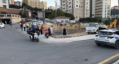 İstanbul - Ümraniye'de kaza yapan araç dere yatağına düştü