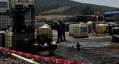 Kaçak akaryakıt toplama alanında patlamada araçlar zarar gördü