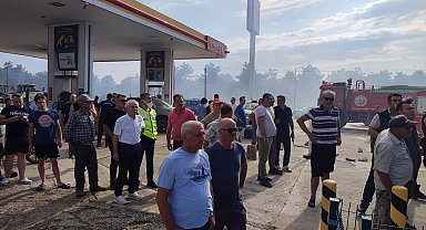 Keşan'da anız yangını; akaryakıt istasyonu ve ormana sıçramadan söndürüldü