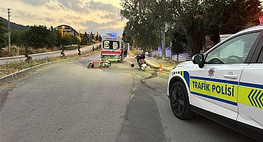 Kütahya'da, kaldırıma çarpan motosikletin sürücüsü ağır yaralandı