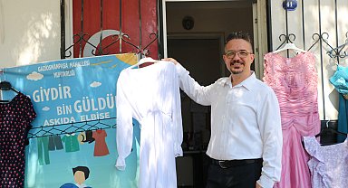 Muhtarlık binasının önünü ihtiyaç sahipleri için butiğe çevirdi