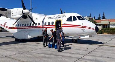 Nakil yapılacak hastaya organ, Hava Kuvvetleri'ne ait ambulans uçak ile ulaştırıldı
