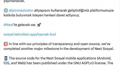 Next Sosyal'in kaynak kodları yayınlandı