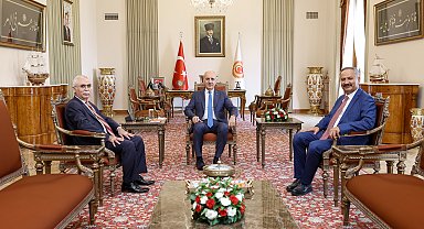 TBMM Başkanı Kurtulmuş, AYM Başkanı Özkaya'yı kabul etti