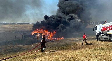 Tekirdağ'da çiftlikte çıkan yangın söndürüldü