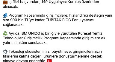 TÜBİTAK BiGG yatırım programı için 2'nci çağrı