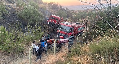 Turgutlu'da maki ve zeytinlikteki yangın, ormana sıçramadan söndürüldü