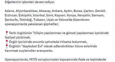 21 ilde FETÖ'ye yönelik operasyon; 25 tutuklama