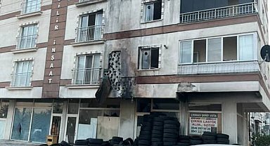 Ankara'da iş yerinin kundaklanması kamerada