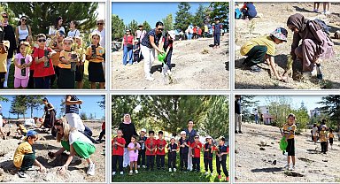 Ankara'da uyum haftasındaki öğrenciler fidan dikti