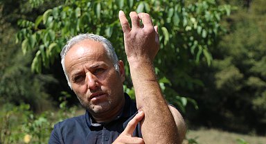 Babası gibi ayı saldırısına uğradı; parmağı koptu