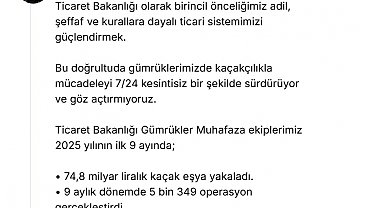 Bakan Bolat: 2025'te 74,8 milyar liralık kaçak eşya ele geçirildi