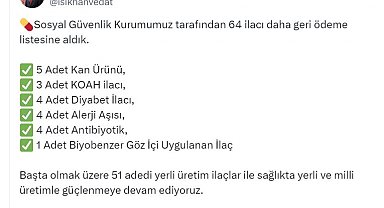 Bakan Işıkhan: 64 ilacı daha geri ödeme listesine aldık