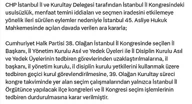Bakan Tunç: CHP İstanbul Kongresiyle ilgili ara karar ihtiyati tedbir niteliğinde