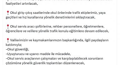 Bakan Yerlikaya: Okul önlerinde trafik ekiplerimiz denetimlerini sıklaştıracak