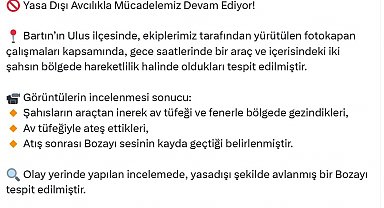 Bozayıyı vuran avcılar fotokapan ile tespit edildi