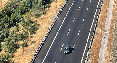 Cayrokopter ile kural ihlali yaptığı tespit edilen sürücülere ceza