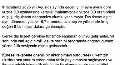 Cevdet Yılmaz: Cari açığın milli gelire oranı yüzde 2'nin altına gelecektir
