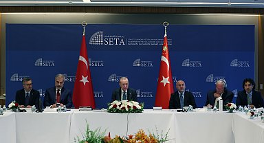 Cumhurbaşkanı Erdoğan, ABD'li düşünce kuruluşu temsilcileriyle Türkevi'nde bir araya geldi
