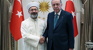 Cumhurbaşkanı Erdoğan, eski Diyanet İşleri Başkanı Erbaş'ı kabul etti