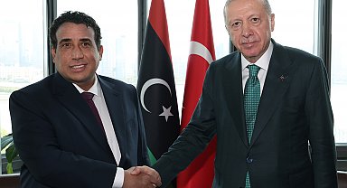 Cumhurbaşkanı Erdoğan, Libya Başkanlık Konseyi Başkanı El-Menfi'yi kabul etti