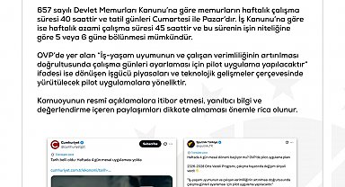 DMM'den haftada 4 gün mesai uygulamasına geçileceği iddialarına yalanlama