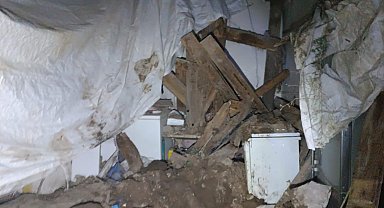 Erzurum'da bir evde göçük; anne ile 2 çocuğu ağır yaralı