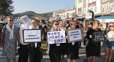 Foçalı kadınlardan İsrail protestosu