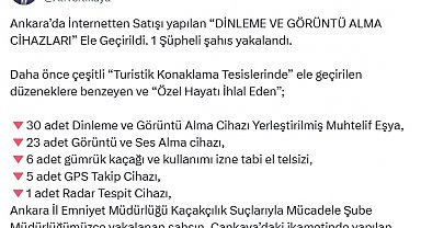 İnternetten dinleme ve görüntü alma cihazları satan şüpheli yakalandı