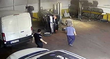 İstanbul- Arnavutköy'de otomobil liftten düştü; tamirci son anda kurtuldu