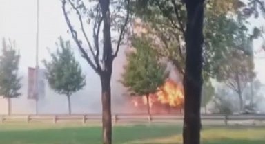 İstanbul - Şişli'de ağaçlık alanda yangın