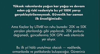 Kaçkar Dağları'ndaki Ultra-Trail UTMB'nin 100K koşusuna çığ engeli