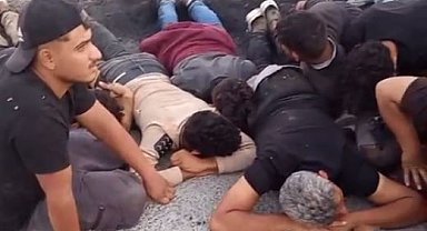 Koyun sürüsüne çarpıp, su kanalına düşen otomobilden 14 kaçak göçmen çıktı