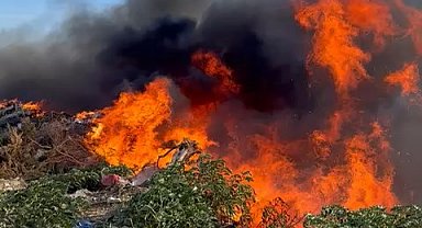 Marmara Adası'ndaki çöplük yangını 2 saatte söndürüldü