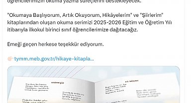 MEB'den birinci sınıf öğrencilerine okuma kitabı