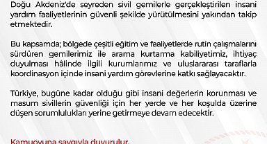 MSB: Türkiye, ihtiyaç duyulması halinde Doğu Akdeniz'de insani yardım görevine katkı sağlayacak