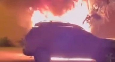 Otoparkta araç yangını; peş peşe patlamalar yaşandı