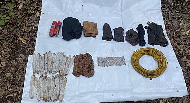 PKK'lı teröristlerin kullandığı mağarada patlayıcı maddeler ele geçirildi