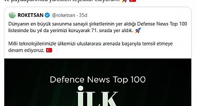 ROKETSAN, Defense News Top 100 Listesi'ndeki yerini korudu
