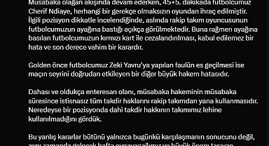 Samsunspor, Gaziantep FK karşılaşmasındaki hakem hatalarını TFF'ye bildireceklerini açıkladı