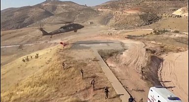 Siirt'te yaralı işçi jandarma helikopteriyle hastaneye kaldırıldı