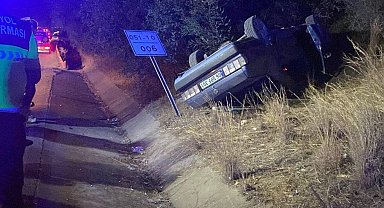 Tarsus'ta otomobil takla attı; 1 ölü, 3 ağır yaralı