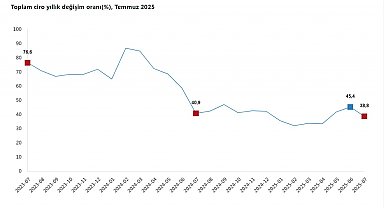 TÜİK: Temmuzda toplam ciro yıllık yüzde 38,8 arttı
